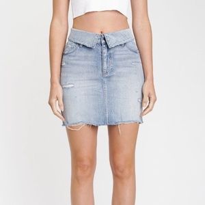 NWT Pistola Sierra High Rise Fold Over Denim Skirt